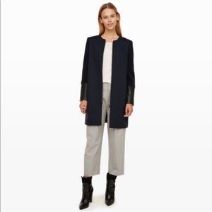 Club Monaco blue black Fadey mixed media wool coat jacket